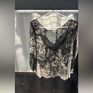 Buckle gimmicks long sleeve top 11229